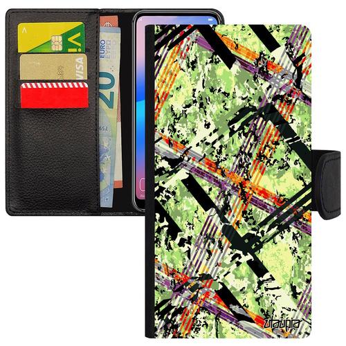 Coque Rabat Pour Samsung Galaxy S8 Portefeuille Porte Cartes Carreau Tartan Case Ecossais 4g Pochette Texture Design Motif Vert Etui