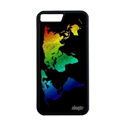 Coque Iphone 7 Plus Silicone Carte Monde Atlas Motif Antichoc Design Terre Portable Globe Planete Texture Pays Orange Mobile