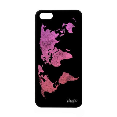 Coque Silicone Carte Monde Apple Iphone 5c Terre Globe Effet 4g Motif Etui Case Planete Aluminium Rose Jolie Pays Atlas Geographie