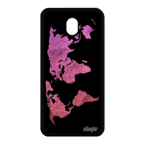 Coque Carte Monde Samsung Galaxy J7 2017 Pro Silicone Design Rose Motif Antichoc Terre Telephone Globe Atlas Pays Jolie Geographie
