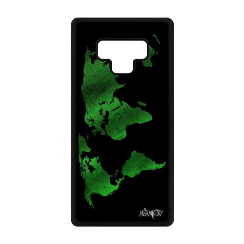 Coque Pour Samsung Galaxy Note 9 Silicone Carte Monde Globe Design Vert Atlas Texture Etui Motif Antichoc Planete Pays Mobile De