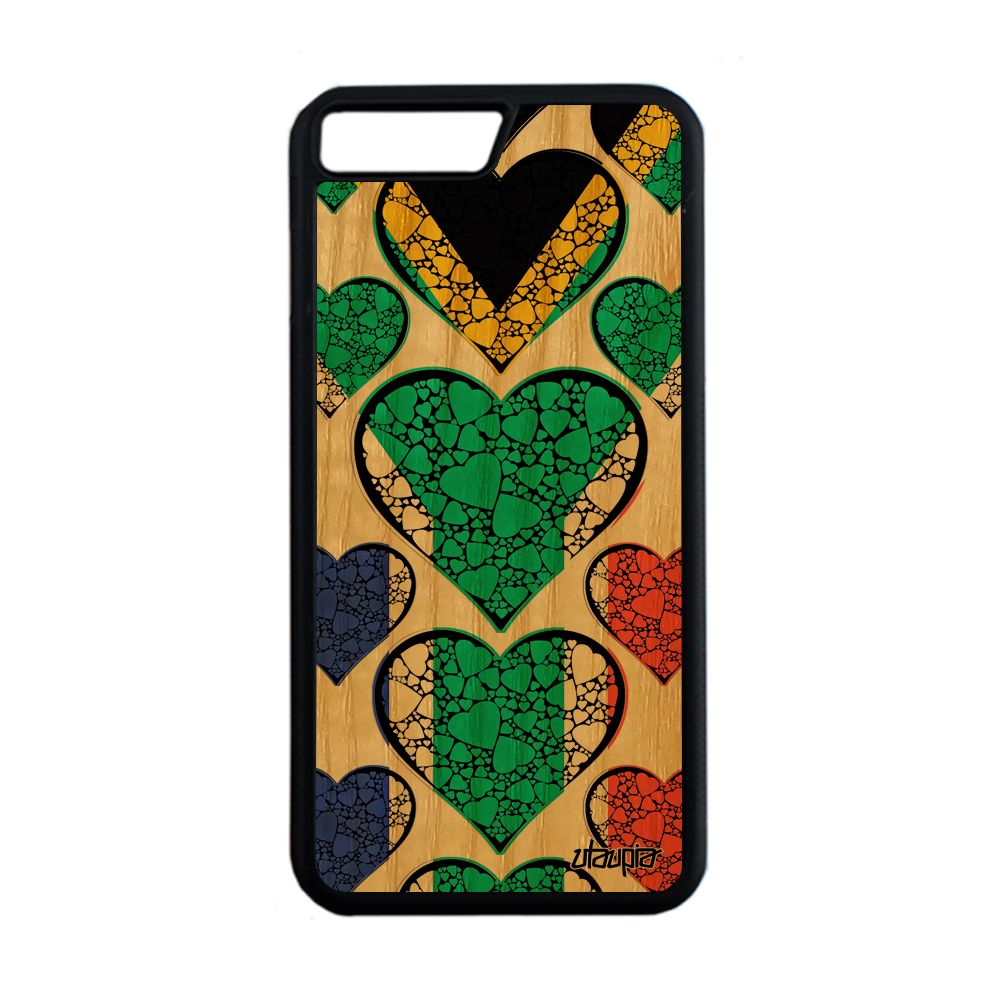 Coque Drapeau Afrique Du Sud Africain Apple Iphone 7+ Plus Bois Silicone Can I Love Foot Basket De Protection Coeur Made In France