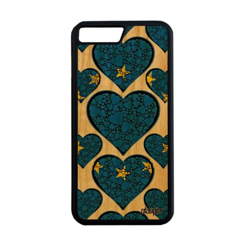 Coque Apple Iphone 7+ Plus En Bois Silicone Drapeau Europeen Europe Ue Tpu 32 Go Coeur Union Europeenne I Love Antichoc Housse Motif
