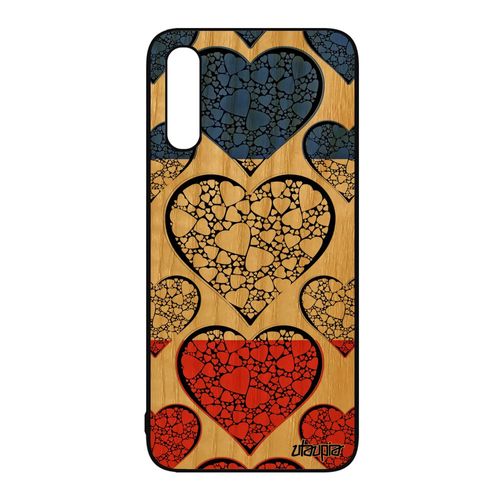 Coque Pour Samsung Galaxy A50 Vrai Bois Silicone Drapeau France Français Foot Housse Coupe D'europe Bumper Bleu Blanc Rouge Euro 4g