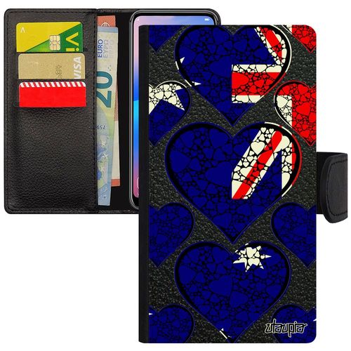 Coque Galaxy J3 2015 Cuir Portefeuille Drapeau Australie Australien Jeux Olympiques Coeur Rigide Telephone Coupe Du Monde De Samsung
