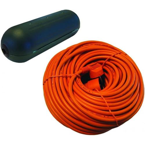 Orange et Vert Boitier de Protection étanche pour cable + Rallonge Orange - 20 m