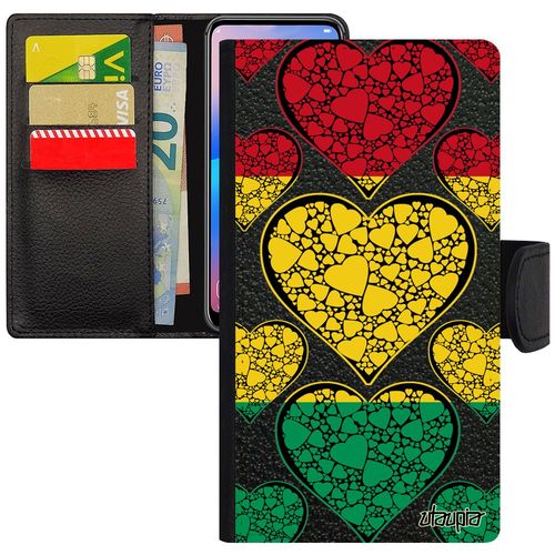 Coque Galaxy J3 2015 Cuir Porte Cartes Drapeau Guinee Guineen Pu Telephone Foot Can Basket Original Football Rigide Coeur De Samsung