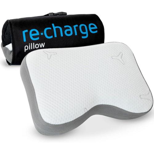 Oreiller Cervical Re-Charge Intense | Coussin Ergonomique À Mémoire De Forme Avec Charbon De Bambou | Oreiller Haut De Gamme Avec Technologie Innovante Pour Un Sommeil Plus Profond | 50x30