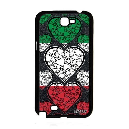 Coque Galaxy Note 2 Silicone Drapeau Italie Italien Motif Alu Football De Protection Housse Coupe D'europe Rugby Foot Euro Samsung