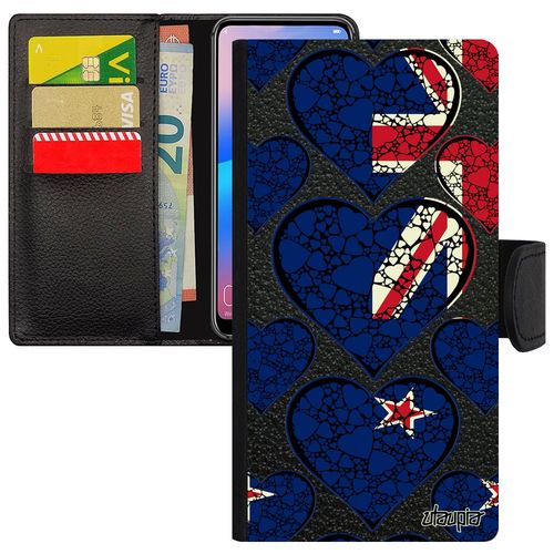 Coque Galaxy A3 2016 Simili Cuir Rabat Porte Cartes Drapeau Nouvelle Zelande Neo Zelandais Smartphone Antichoc Football Foot Samsung