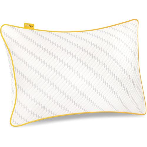 Blanc Oreiller À Mémoire De Forme Rectangulaire 71x45 Cm - Coussin Respirant Blanc Avec Housse En Bambou, Hauteur Réglable, Lavage En Machine, Pour Le Dos, Le Côté Ou Le Ventre - Lot De 1