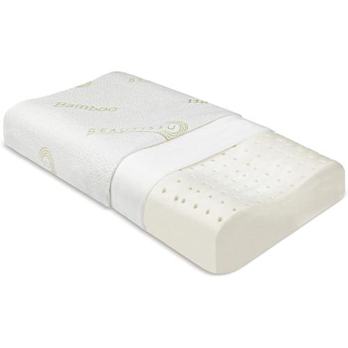 Blanc Oreiller Mémoire De Forme Beauergo Fk Coussin Orthopédique En Bambou - 55x35x11 Cm - Oreiller Ergonomique En Mousse