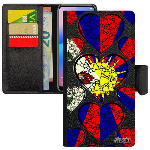 Coque P8/P9 Lite 2017 Drapeau Tibet Tibetain Portable Personnalisé Bouddhisme Unique Coeur Noir Asie I Love Pra-Lx1 Bouddha Huawei