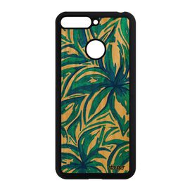 Coque Pour Honor 7a En Bois Silicone Fleurs Feuille Floral Solide Cadeau Fond Peinture Tpu Motif Bleu De Protection Case 4g Nature