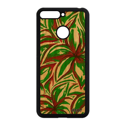Coque Honor 7a Bois Silicone Fleurs Artisanat Smartphone Peinture Vert Gel Case Motif Original Bouquet Coloré Nature De Protection