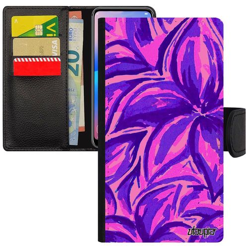 Coque Pour Iphone Xs Max Rabat Portefeuille Fleurs Feuille Caoutchouc Floral Case Effet Motif Peinture Flip Case Fond Jolie De