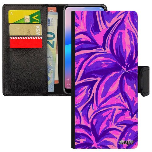 Coque Sony Xperia Xa Ultra Rabat Fleurs Noir Original Floral Feuille Jolie Violet F3215 Fond Effet Antichoc Motif Rigide Peinture De