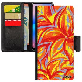 Coque Antichoc Honor 8a Portefeuille Fleurs Texture Bouquet Coloré Floral Motif Original Orange Smartphone Housse Jat-L29 Peinture