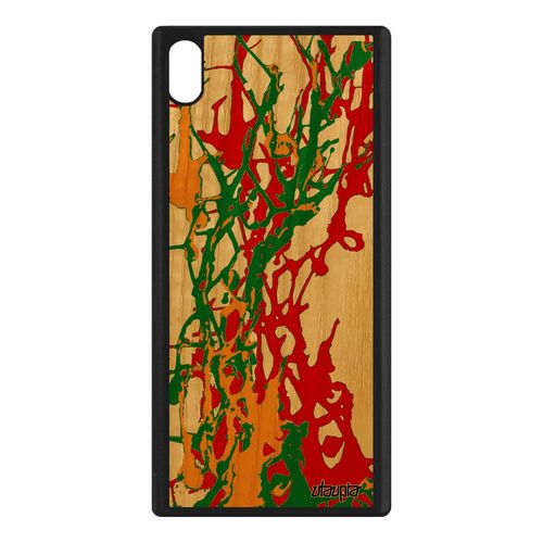 Coque Silicone Peinture Moderne Sony Xperia Xa1 Ultra Bois Naturel Design Abstrait Effet Vert Motif Fond Smartphone Jolie Portable