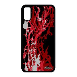 Coque Pour Iphone Xs Silicone Peinture Moderne Abstrait Coloré Rouge Decoratif Texture Mobile Original Etui Antichoc Motif