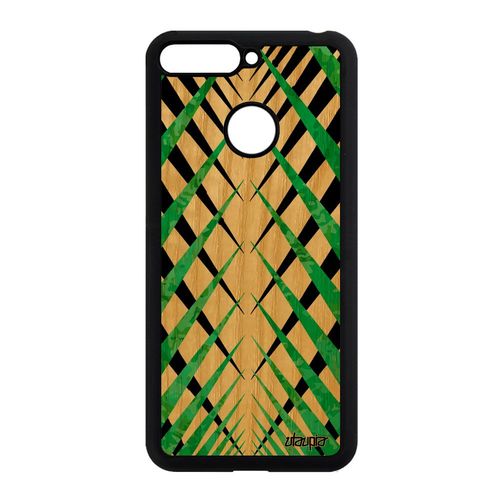 Coque Silicone Design Carreau Honor 7a Bois Caoutchouc Design Mobile Fond Motif Geometrique Vert Case Telephone Housse Effet Tartan