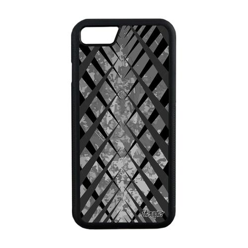 Coque En Silicone Iphone 7 Design Carreau Geometrie Antichoc Unique Portable Gris Motif Tartan Personnalisé 32 Go Fond Jolie