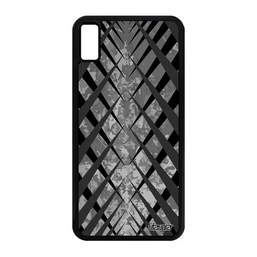 Coque Iphone Xs Max En Silicone Design Carreau Portable Fond Motif Geometrie Gris 64 Go Personnalisé Etui Effet Jolie Tartan