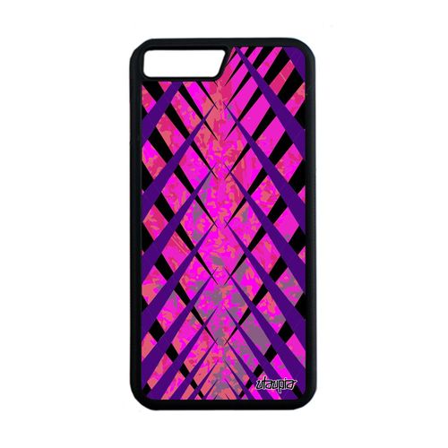Coque Pour Iphone 8 Plus Silicone Design Carreau De Protection 128 Go Losange Portable Geometrique Motif Texture Rose Original