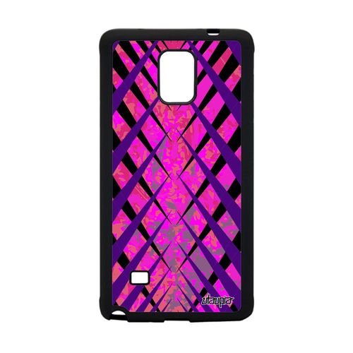 Coque De Protection Samsung Galaxy Note 4 En Silicone Design Carreau Mobile Original Coloré Antichoc Texture Unique Telephone Rose