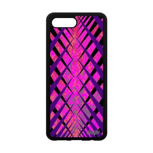 Coque Silicone Honor 10 Design Carreau Unique Rigide Geometrique Tartan Housse Motif Portable Coloré Telephone Rose Losange Original