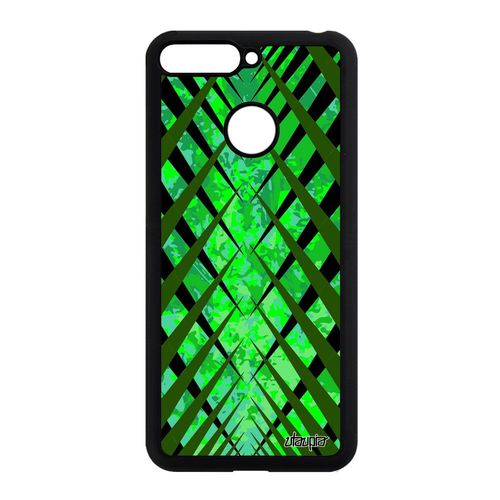 Coque Pour Honor 7a Silicone Design Carreau Aluminium Vert Effet Carre Geometrique Design 4g Case Antichoc Tartan Jolie Motif Fond