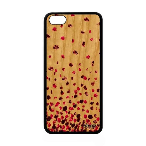 Coque Bois Confettis Pois Pour Iphone 5c Silicone Case Motif Texture Solide Design Coloré Romantique Cadeau Fille Frêne Rose Apple