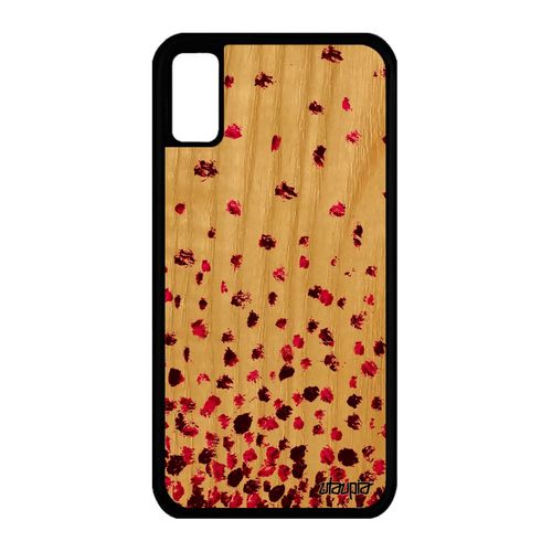 Coque Bois Silicone Iphone Xs Confettis Pois Housse Petales Telephone Motif Rose Rigide Romantique Design Tpu Cadeau Fille De