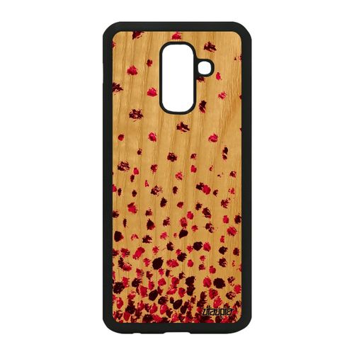 Coque Samsung Galaxy A6 Plus 2018 Bois Silicone Confettis Pois Design Texture Rose Motif Cadeau Fille Petales Romantique Pas Cher De