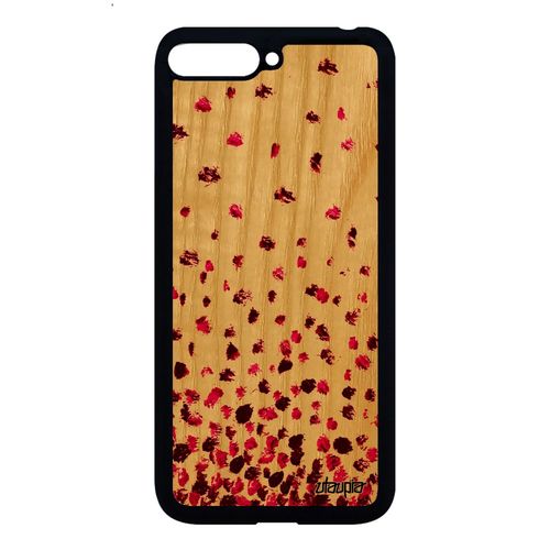 Coque Confettis Pois Huawei Y6 2018 Bois Silicone Texture Petales Romantique Coloré Tpu Motif De Protection Design Smartphone Rose