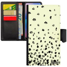 Coque À Rabat Iphone 6 6s Confettis Pois Leather Pas Cher Petales Romantique Fond Design Etui Mobile Effet Gris Jolie Motif De