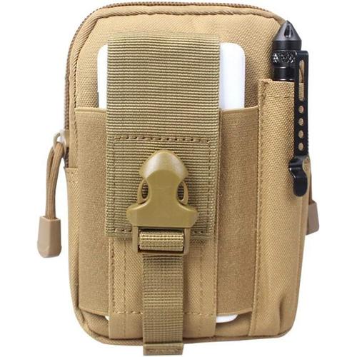 Tacticals Waist Pack Bag, Hommes Sports De Plein Air Tacticals Phone Waist Belt Bag Fanny Pack Pouch Zipper Pockets For Daily Use Outdoors Kaki 17,5 Cm * 11 Cm * 6 Cm
