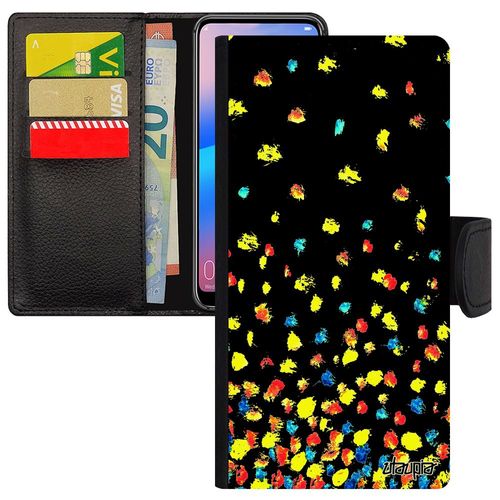 Coque Confettis Pois Pour Huawei P30 Lite Cuir Personnalisé Cadeau Femme Portable Pu Case Coloré Motif Romantique Orange Design De
