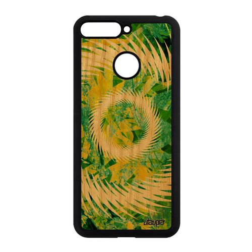 Coque En Bois Pour Honor 7a Silicone Mandala Texture Decoratif Floral Housse Coloré Vert 4g Portable Artisanat Sphère Unique Motif