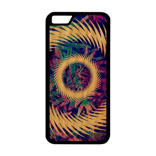 Coque Mandala Iphone 6 6s Bois Silicone Telephone Motif Housse Jolie 4g Violet Design Soleil Etui Fond Effet Vegetal Fait Main