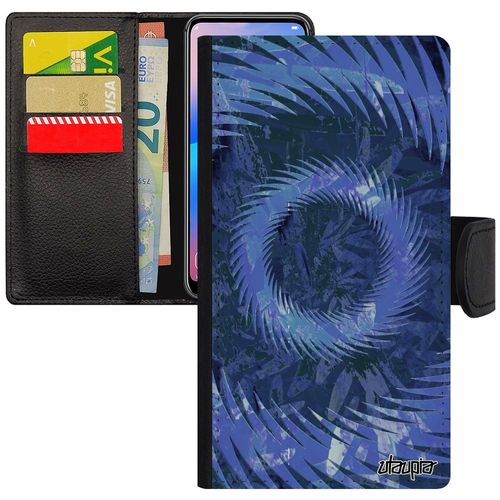Coque Galaxy J3 2015 Cuir Rabat Porte Cartes Mandala Design Portable Motif Texture 4g Telephone Floral Coloré Bleu Original Samsung