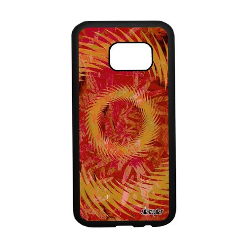Coque Pour Samsung Galaxy S7 Silicone Mandala Soleil Texture Aluminium Design Antichoc Smartphone Motif Jolie Portable Coloré Orange