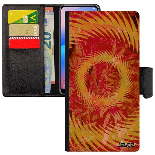 Coque Pour Huawei P10 Lite En Cuir Mandala De Protection Coloré Portable Motif Jolie Orange Design Floral À Clapet Soleil Texture