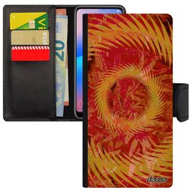 Coque Pour Honor 8a Simili Cuir Silicone Mandala Portable Motif À Clapet Smartphone Jolie Coloré Orange Soleil Housse Texture Floral