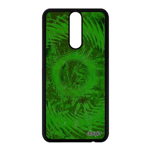 Coque Mandala Huawei Mate 10 Lite Silicone Souple Personnalisé Effet Cercle Vert Motif Decoratif Etui Vegetal Fond Metal Original De