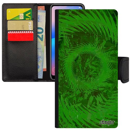 Coque Huawei P10 Lite Portefeuille Mandala Design Antichoc Vegetal Vert 4g Decoratif Housse Fond Cercle Effet Motif En