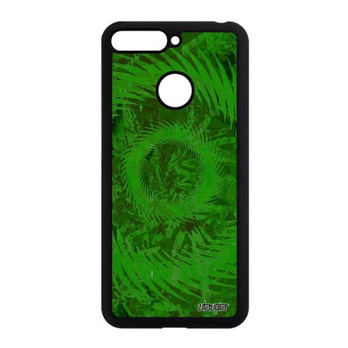Coque En Silicone Pour Honor 7a Mandala Vert Effet Design Housse Decoratif Metal Cercle Motif Mobile De Protection Telephone Fond