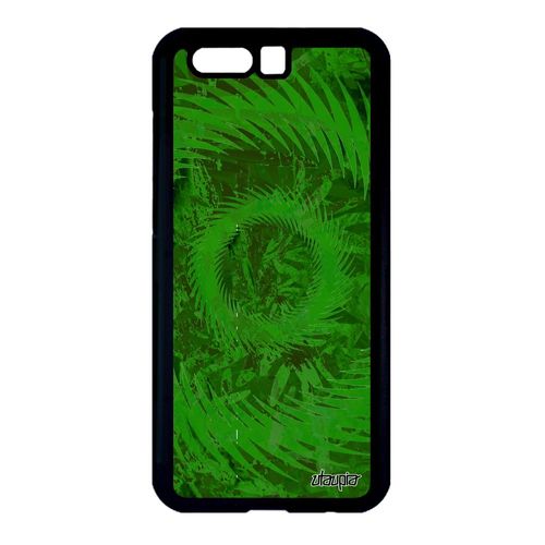 Coque Honor 9 En Silicone Mandala Design Fond Telephone Decoratif Etui Case Vegetal Personnalisé Effet Motif Cercle Vert Dessin