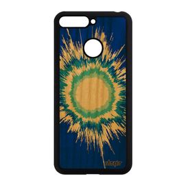 Coque En Bois Silicone Explosion Honor 7a Motif Antichoc Fond Design Cadeau Effet Bleu Univers Portable Galaxie Rigide Soleil
