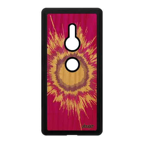 Coque Explosion Sony Xperia Xz2 En Bois Silicone Motif Fond Soleil Pas Cher De Protection Mobile Effet Tendance Univers Rose Jolie